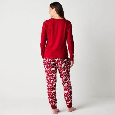 North Pole Trading Co. Womens Tall Crew Neck Long Sleeve 2-pc. Pant Pajama Set