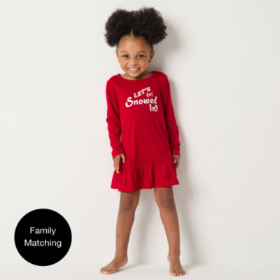 North Pole Trading Co. Girls Long Sleeve Crew Neck Nightgown