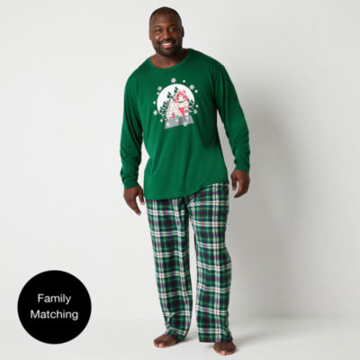 North Pole Trading Co. Mens Big Crew Neck Long Sleeve 2-pc. Pant Pajama Set