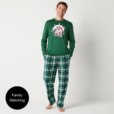 North Pole Trading Co. Mens Crew Neck Long Sleeve 2-pc. Pant Pajama Set