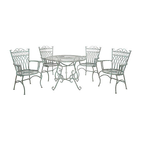 Thessaly Patio Collection 5-pc. Weather Resistant Round Dining Set, One Size, Green