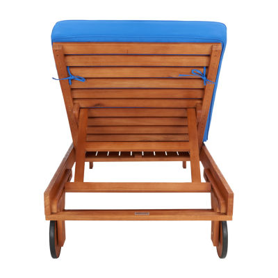 Newport Patio Lounge Chair with Stripe Cushion and Pull Out Side Table