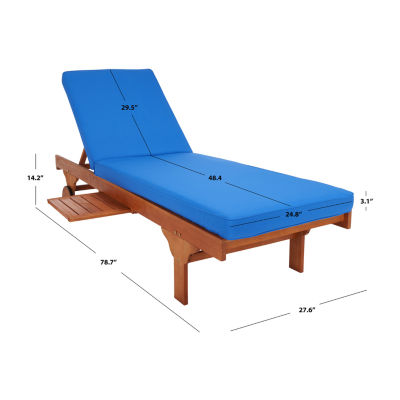 Newport Patio Lounge Chair with Stripe Cushion and Pull Out Side Table