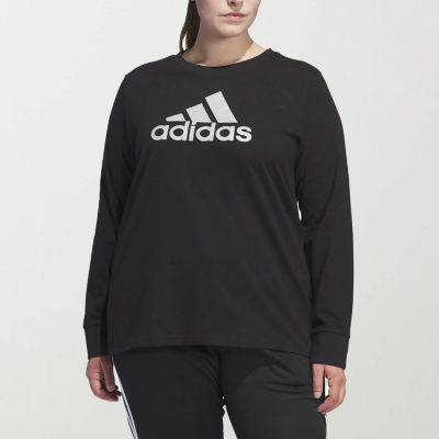 adidas Big Logo Long Sleeve Tee (Plus Size)