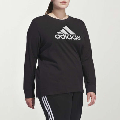 adidas Big Logo Long Sleeve Tee (Plus Size)