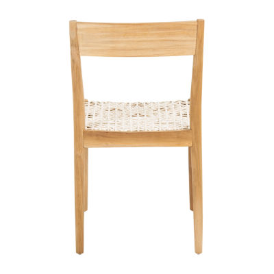 Pranit Dining Chair with Woven Leather Seat - Set of 2