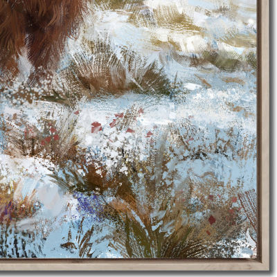 Streamline Art Snowy Cattle Canvas Art