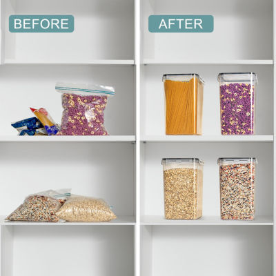 Sorbus Sorbus 4 Pack (6.5l/219.79 Oz) Airtight Food Storage Containers With Locking Lids, Measuring Cups & Labels 8-pc. Food Container