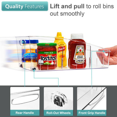 Sorbus Clear Organizing Bins On Wheels 3-pc. Storage Bin