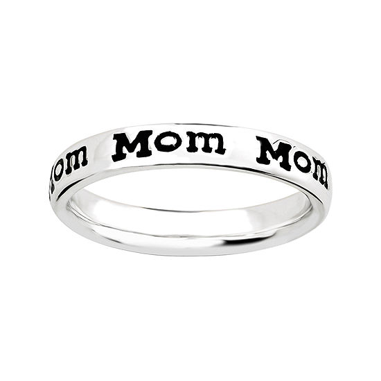 Personally Stackable Sterling Silver Stackable "Mom" Ring