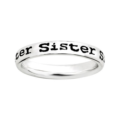 Personally Stackable Sterling Silver "Sister" Ring