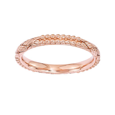 Personally Stackable 18K Rose Gold Over Sterling Silver Patterned Ring