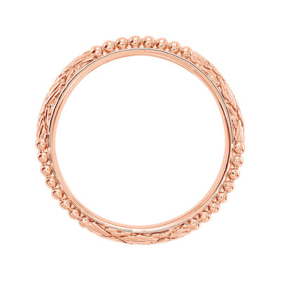 Personally Stackable 18K Rose Gold Over Sterling Silver Patterned Ring