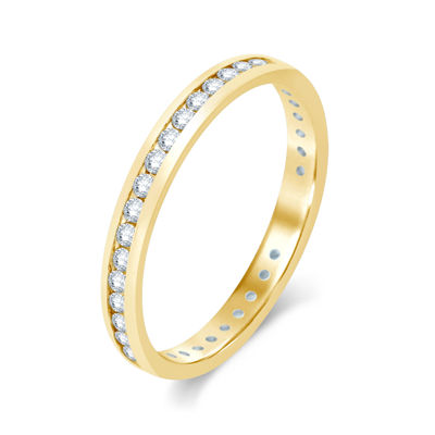 1/2 CT.T.W. Natural Diamond 14K Yellow Gold Eternity Wedding Band