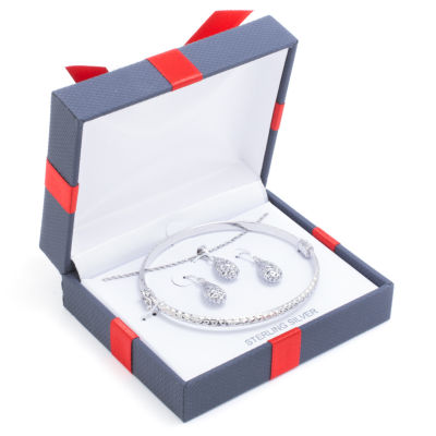 Diamond Cut Womens Sterling Silver 3-pc. Jewelry Set
