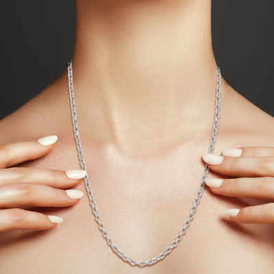 Unisex Adult Sterling Silver 22 Inch Chain Necklace