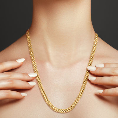 Unisex Adult 14K Gold Over Silver 18 Inch Chain Necklace