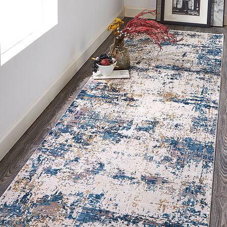 Weave And Wander Bonnie Rectangular Rugs & Floor Coverings Indoor Abstract Accent Rugs, One Size, Blue