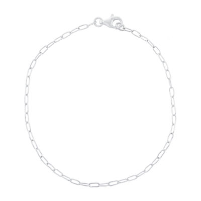 Silver Treasures Womens Sterling Silver 7.5 Inch Solid Paperclip Chain Bracelet
