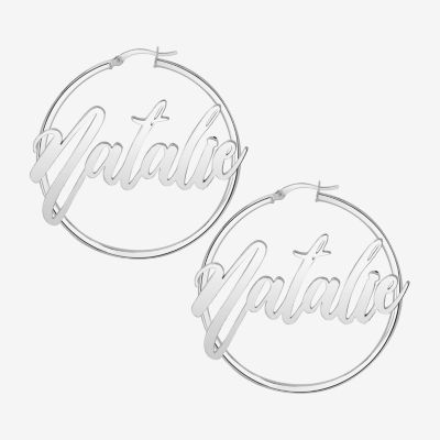 Womens 24K Gold Over Silver 45mm Hoop Earrings