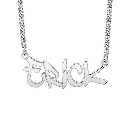 Mens Sterling Silver 20 Inch Pendant Necklace, One Size, White
