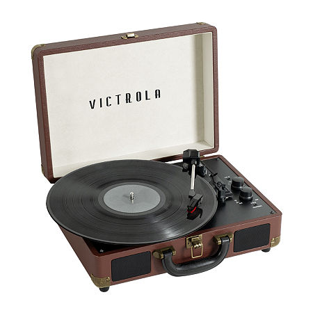 Victrola Bluetooth Suitcase Record Player With 3-speed Turntable, One Size, Brown