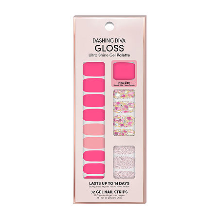 Dashing Diva Gloss Shine Gel Nail Strips Palette Nail Appliques, One Size, Pink -  97205280018