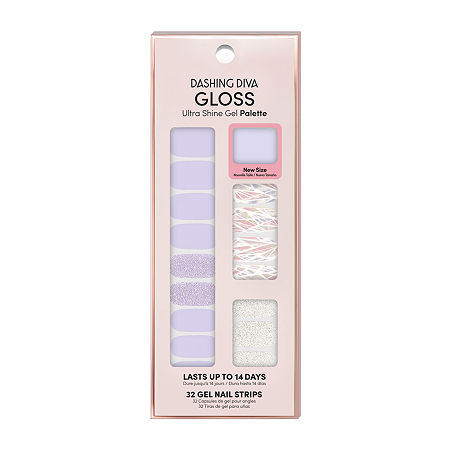 Dashing Diva Gloss Shine Gel Nail Strips Palette Nail Appliques, One Size, Purple