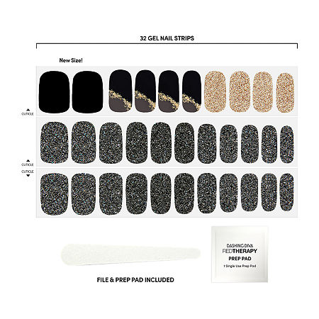 Dashing Diva Gloss Shine Gel Nail Strips Palette Nail Appliques, One Size, Black