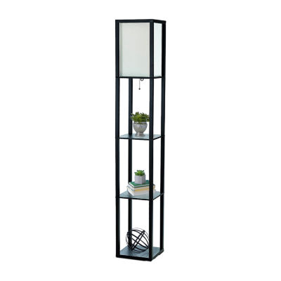 All the Rages Lalia Home Column Shelf Floor Lamp
