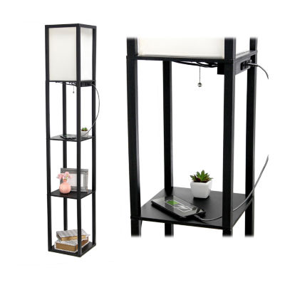 All the Rages Lalia Home Column Shelf Floor Lamp