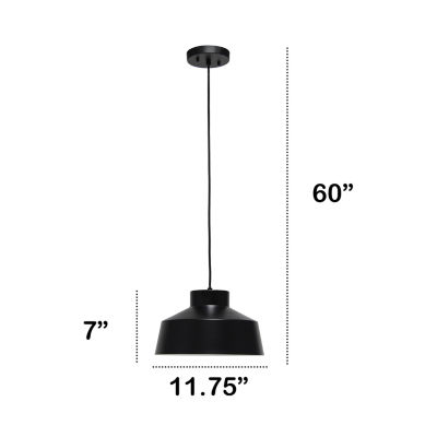 All the Rages Lalia Home Black Industrial Barn Pendant Light