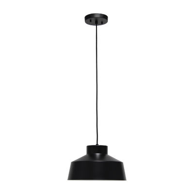 All the Rages Lalia Home Black Industrial Barn Pendant Light