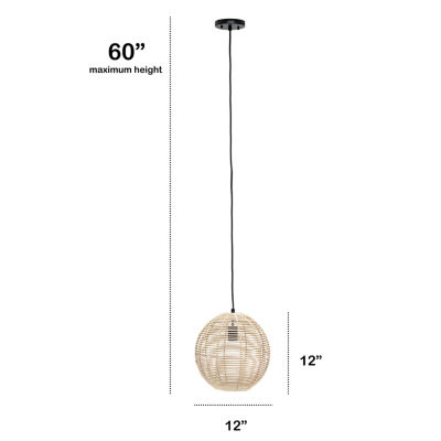 All the Rages Lalia Home Ball Shaped Rattan Pendant Lights