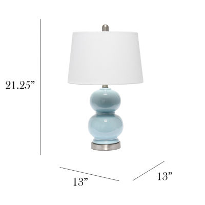 All the Rages Lalia Home Light Blue Dual Orb Table Lamp