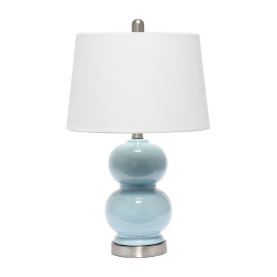 All the Rages Lalia Home Light Blue Dual Orb Table Lamp