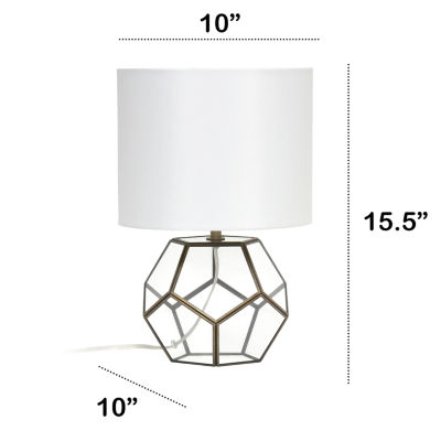 All the Rages Lalia Home Brass Transparent Octagonal Glass Table Lamp