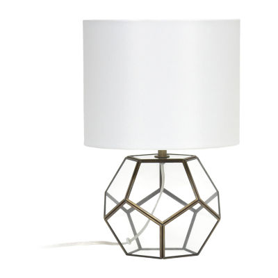 All the Rages Lalia Home Brass Transparent Octagonal Table Lamp