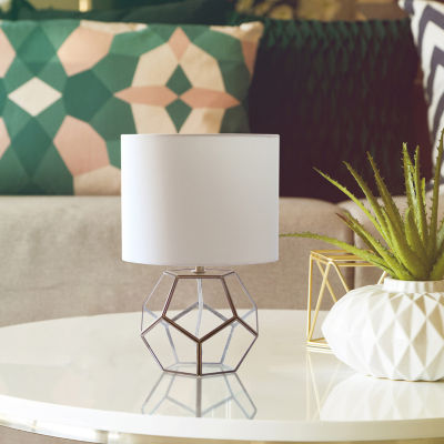 All the Rages Lalia Home Brass Transparent Octagonal Glass Table Lamp