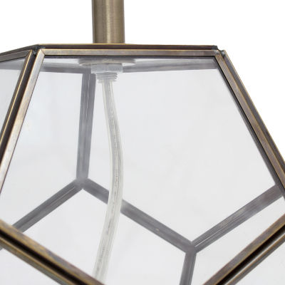 All the Rages Lalia Home Brass Transparent Octagonal Glass Table Lamp