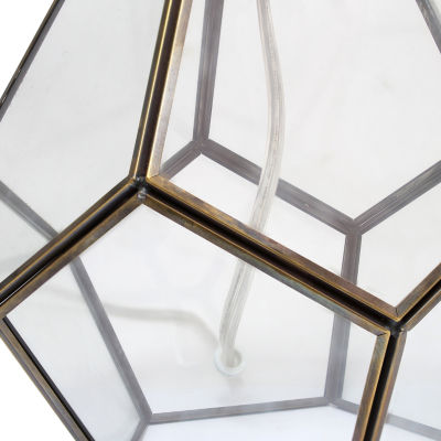 All the Rages Lalia Home Brass Transparent Octagonal Glass Table Lamp