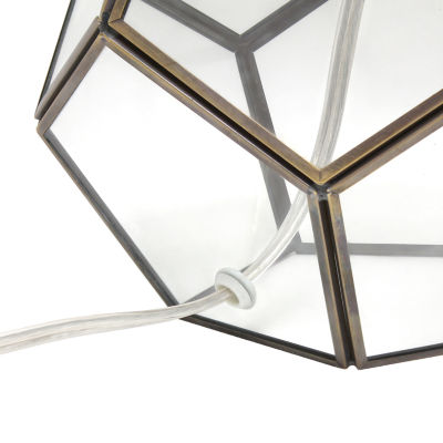 All the Rages Lalia Home Brass Transparent Octagonal Table Lamp