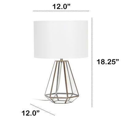 All the Rages Lalia Home Brass Transparent Triagonal Table Lamp