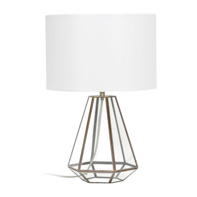All the Rages Lalia Home Brass Transparent Triagonal Table Lamp