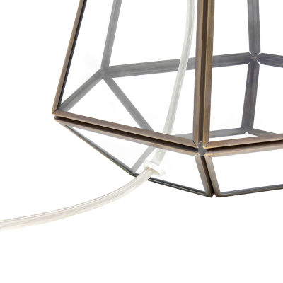 All the Rages Lalia Home Brass Transparent Triagonal Table Lamp