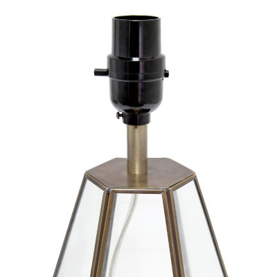 All the Rages Lalia Home Brass Transparent Triagonal Table Lamp