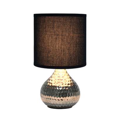 All the Rages Simple Designs Mini Hammered Porcelain Table Lamp