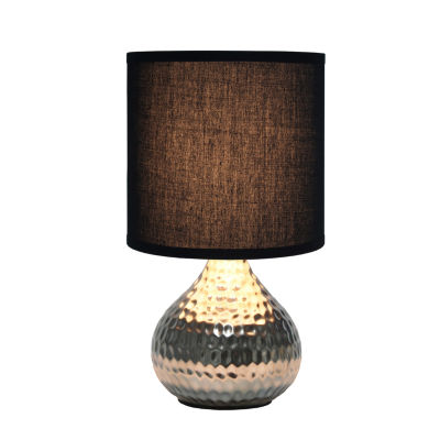 All the Rages Simple Designs Mini Hammered Table Lamp