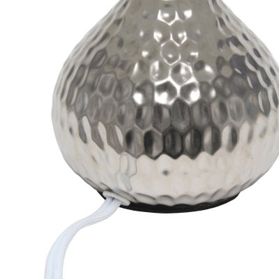 All the Rages Simple Designs Mini Hammered Porcelain Table Lamp