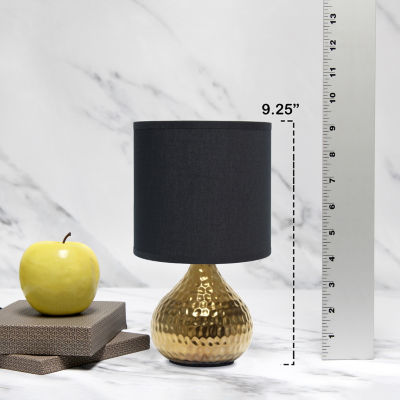 All the Rages Simple Designs Mini Hammered Table Lamp